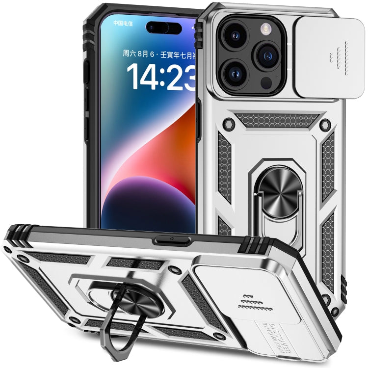 Sliding Camshield Holder Phone Case, For iPhone 15 Pro Max, For iPhone... For iPhone 15 Pro Silver