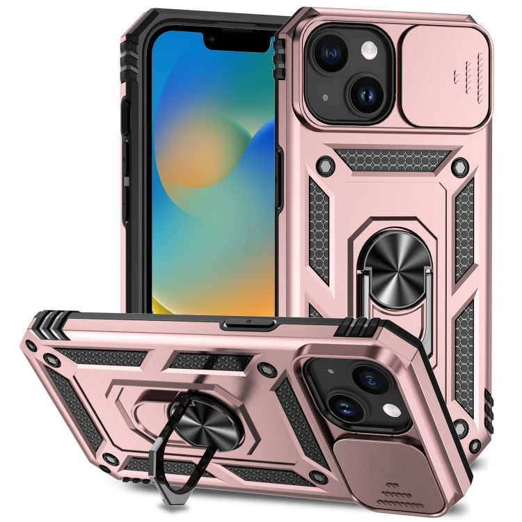 Sliding Camshield Holder Phone Case, For iPhone 15 Pro Max, For iPhone... For iPhone 15 Plus Rose Gold