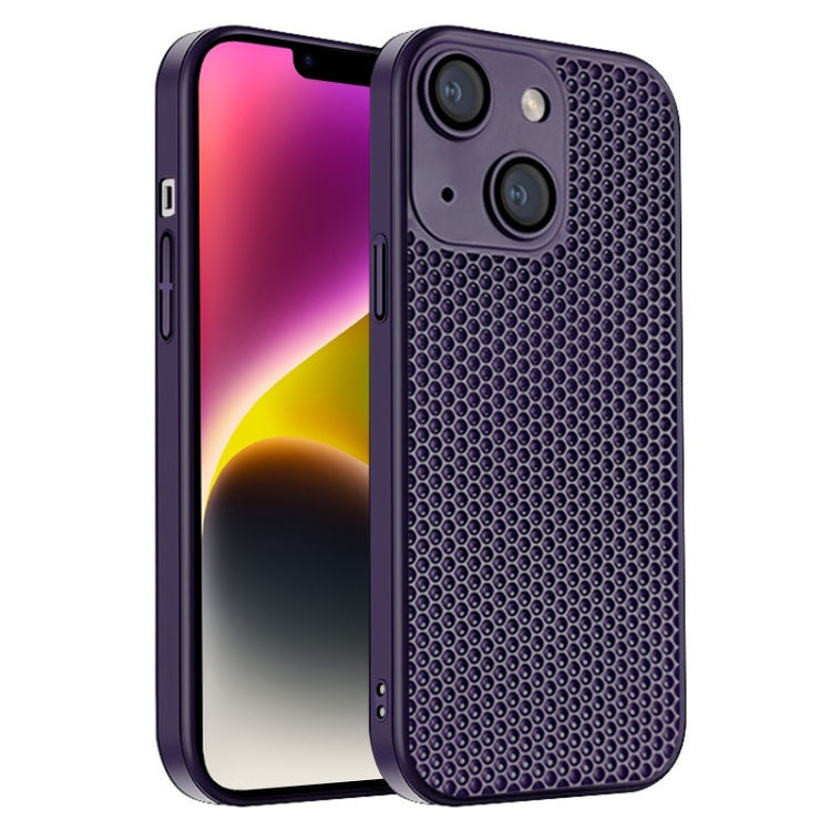 Honeycomb Radiating PC Phone Case, For iPhone 14 Plus, For iPhone 14,... For iPhone 14 Plus Purple