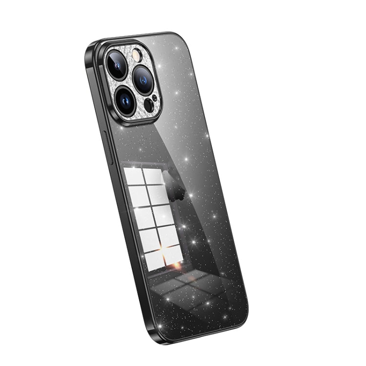 SULADA Electroplated Transparent Glittery TPU Phone Case, For iPhone 12 Pro Max, For iPhone 11 For iPhone 12 Pro Max Black