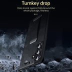 SULADA PC Hybrid Leather Texture Skin Feel Shockproof Phone Case, For Samsung Galaxy S23 5G
