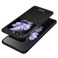 SULADA Shockproof TPU + Handmade Leather Phone Case, For Samsung Galaxy Z Flip6 / Flip7 FE, For Samsung Galaxy Z Flip5, For Samsung Galaxy Z Flip4 For Samsung Galaxy Z Flip6 Flip7 FE Black