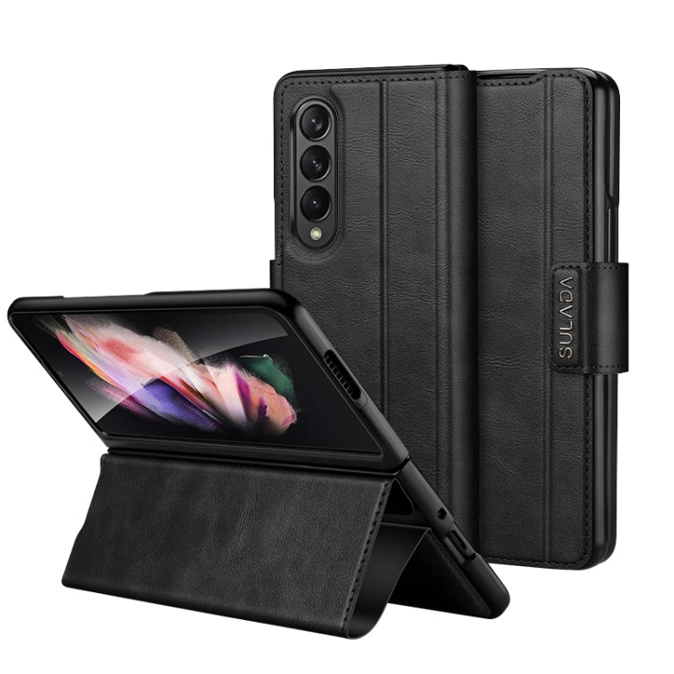 All-inclusive Magnetic Snap Flip Leather Phone Case – Magnetic, Flip, Leather, For Samsung Galaxy Z Fold2 / W21 For Samsung Galaxy Z Fold2 W21 Black