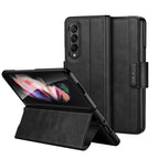 All-inclusive Magnetic Snap Flip Leather Phone Case – Magnetic, Flip, Leather, For Samsung Galaxy Z Fold2 / W21 For Samsung Galaxy Z Fold2 W21 Black
