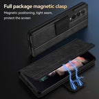 All-inclusive Magnetic Snap Flip Leather Phone Case – Magnetic, Flip, Leather, For Samsung Galaxy Z Fold2 / W21