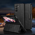 All-inclusive Magnetic Snap Flip Leather Phone Case – Magnetic, Flip, Leather, For Samsung Ga6axy Z Fold6, For Samsung Galaxy Z Fold5, For Samsung Galaxy Z Fold4 / W23, For Samsung Galaxy Z Fold3 / W22 For Samsung Ga6axy Z Fold6 Black