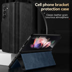 All-inclusive Magnetic Snap Flip Leather Phone Case – Magnetic, Flip, Leather, For Samsung Ga6axy Z Fold6, For Samsung Galaxy Z Fold5, For Samsung Galaxy Z Fold4 / W23, For Samsung Galaxy Z Fold3 / W22