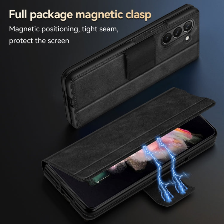 All-inclusive Magnetic Snap Flip Leather Phone Case – Magnetic, Flip, Leather, For Samsung Ga6axy Z Fold6, For Samsung Galaxy Z Fold5, For Samsung Galaxy Z Fold4 / W23, For Samsung Galaxy Z Fold3 / W22