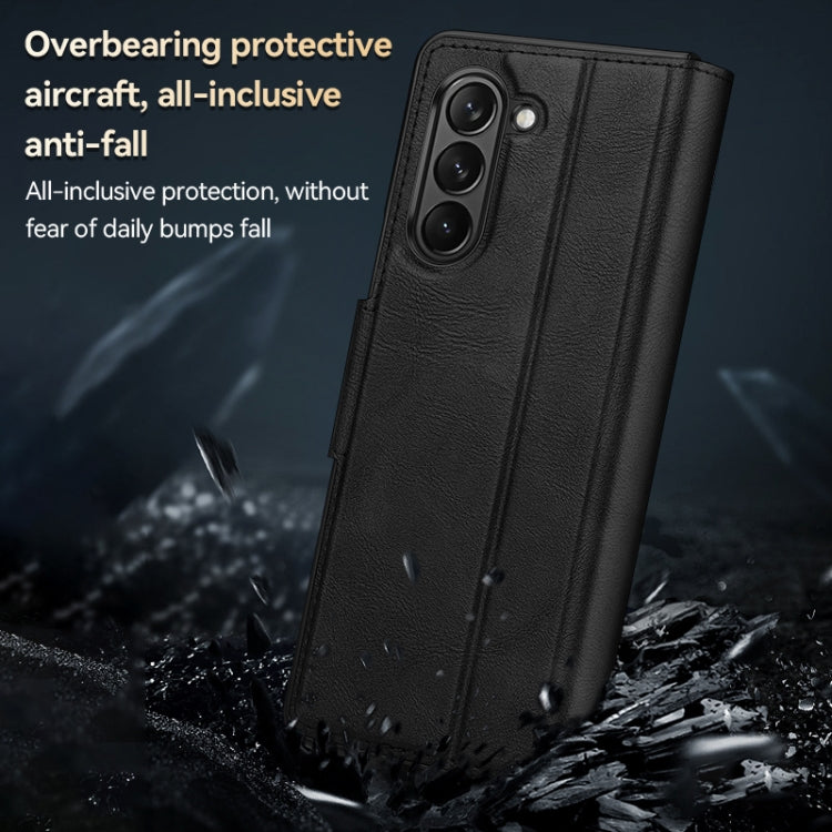 All-inclusive Magnetic Snap Flip Leather Phone Case – Magnetic, Flip, Leather, For Samsung Ga6axy Z Fold6, For Samsung Galaxy Z Fold5, For Samsung Galaxy Z Fold4 / W23, For Samsung Galaxy Z Fold3 / W22
