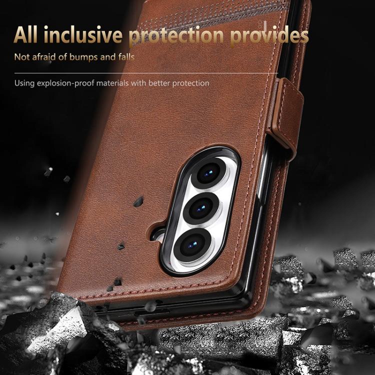 AZNS Magnetic Calf Texture Flip Leather Phone Case, For Galaxy Z Fold8 Ultra 5G, For Galaxy Z Flip8 5G, For Samsung Galaxy Z Flip7 FE / Flip6, For Samsung Galaxy Z Fold7 5G