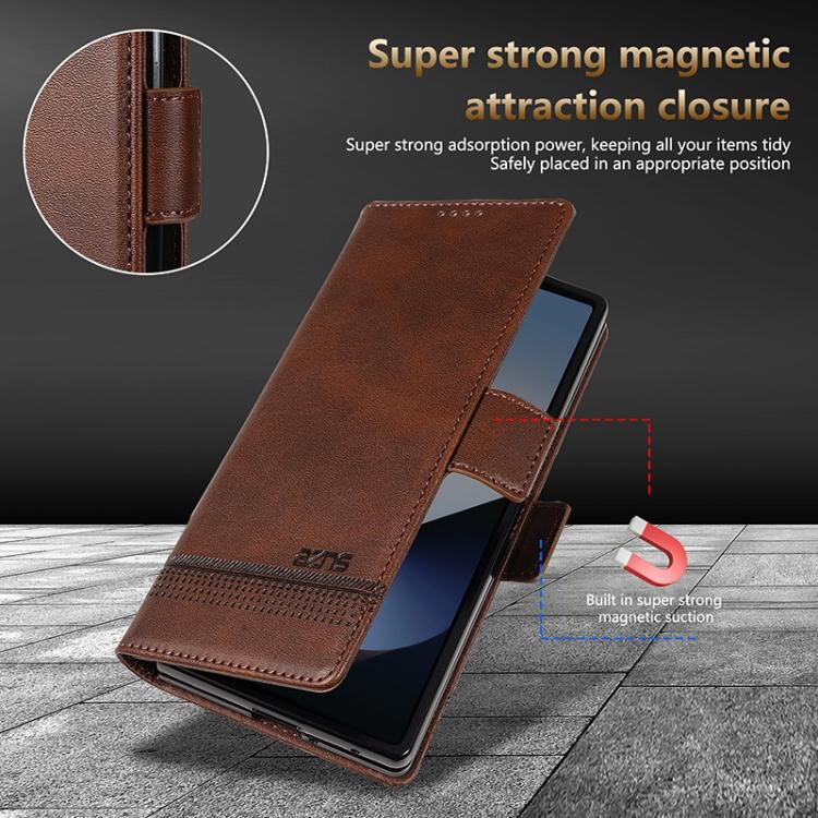 AZNS Magnetic Calf Texture Flip Leather Phone Case, For Galaxy Z Fold8 Ultra 5G, For Galaxy Z Flip8 5G, For Samsung Galaxy Z Flip7 FE / Flip6, For Samsung Galaxy Z Fold7 5G