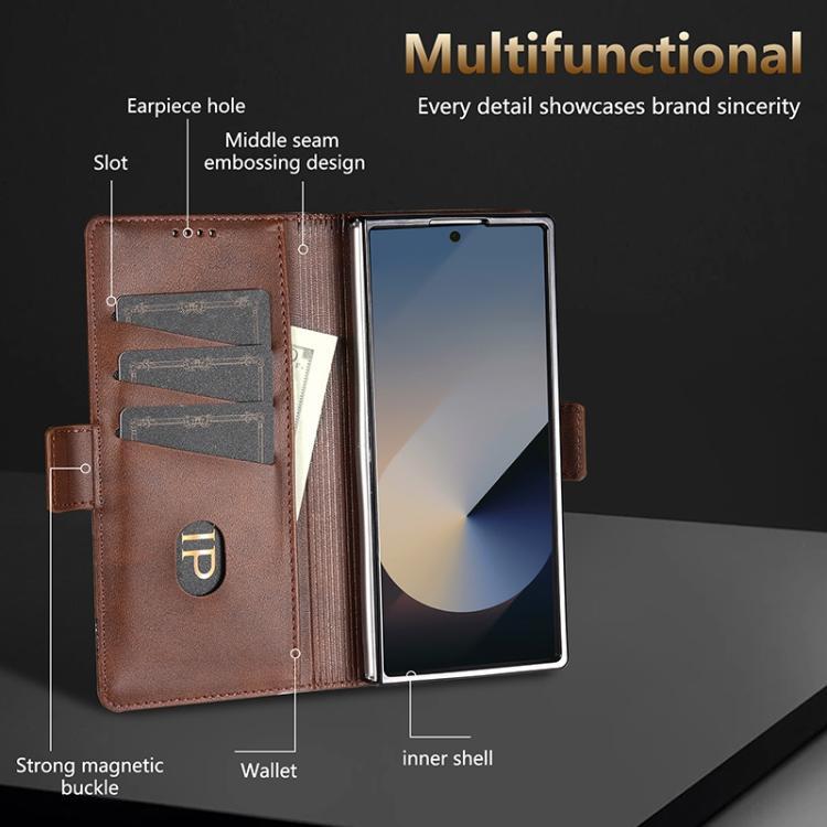 AZNS Magnetic Calf Texture Flip Leather Phone Case, For Galaxy Z Fold8 Ultra 5G, For Galaxy Z Flip8 5G, For Samsung Galaxy Z Flip7 FE / Flip6, For Samsung Galaxy Z Fold7 5G