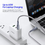 DUZZONA A2 PD 65W USB-C / Type-C to Type-C Fast Charging Data Cable, 2m Type-C to Type-C, 3m Type-C to Type-C – Fast Charging, Aluminum Alloy, TPU