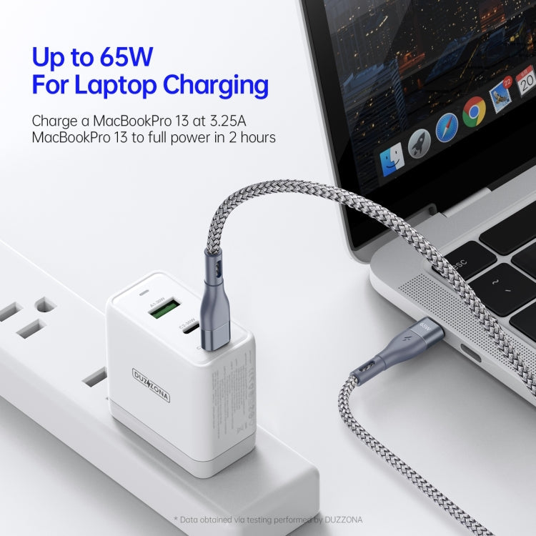 DUZZONA A2 PD 65W USB-C / Type-C to Type-C Fast Charging Data Cable, 2m Type-C to Type-C, 3m Type-C to Type-C – Fast Charging, Aluminum Alloy, TPU