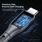 DUZZONA A2 PD 65W USB-C / Type-C to Type-C Fast Charging Data Cable, 2m Type-C to Type-C, 3m Type-C to Type-C – Fast Charging, Aluminum Alloy, TPU