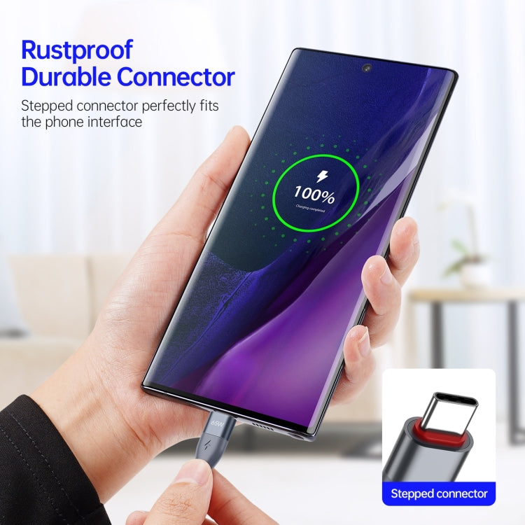 DUZZONA A2 PD 65W USB-C / Type-C to Type-C Fast Charging Data Cable, 2m Type-C to Type-C, 3m Type-C to Type-C – Fast Charging, Aluminum Alloy, TPU
