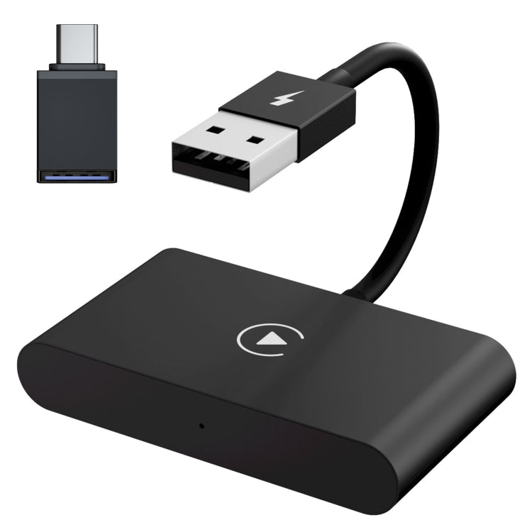 USB + USB-C / Type-C Wired to Wireless Carplay Adapter for iPhone, Black Rectangle – Durable Build, Easy to Use Black Rectangle