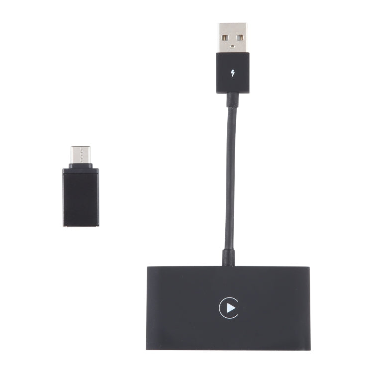 USB + USB-C / Type-C Wired to Wireless Carplay Adapter for iPhone, Black Rectangle – Durable Build, Easy to Use