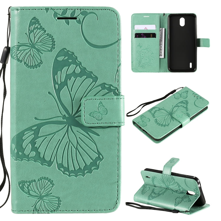 3D Butterflies Embossing Pattern Horizontal Flip Leather Case with Holder & Card Slot & Wallet – Card Slot, Flip, Leather, For OPPO Realme 6, For Nokia 1.3, For Nokia 2.3 For Nokia 1.3 Green
