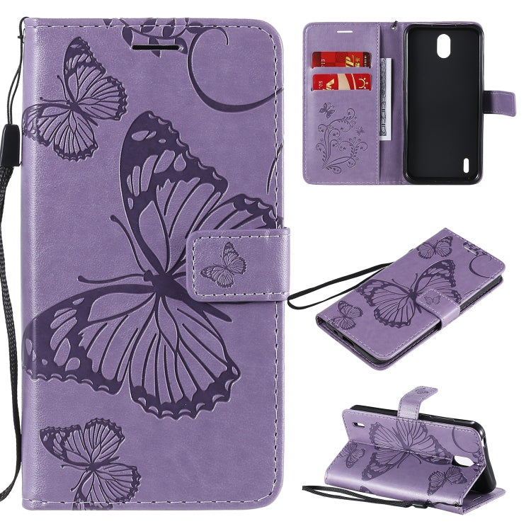 3D Butterflies Embossing Pattern Horizontal Flip Leather Case with Holder & Card Slot & Wallet – Card Slot, Flip, Leather, For OPPO Realme 6, For Nokia 1.3, For Nokia 2.3 For Nokia 1.3 Purple