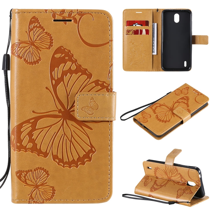 3D Butterflies Embossing Pattern Horizontal Flip Leather Case with Holder & Card Slot & Wallet – Card Slot, Flip, Leather, For OPPO Realme 6, For Nokia 1.3, For Nokia 2.3 For Nokia 1.3 Yellow
