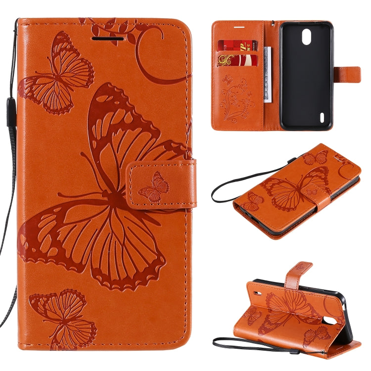3D Butterflies Embossing Pattern Horizontal Flip Leather Case with Holder & Card Slot & Wallet – Card Slot, Flip, Leather, For OPPO Realme 6, For Nokia 1.3, For Nokia 2.3 For Nokia 1.3 Orange