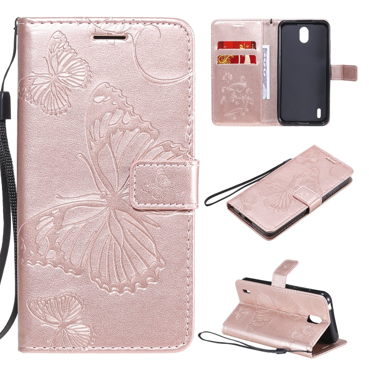 3D Butterflies Embossing Pattern Horizontal Flip Leather Case with Holder & Card Slot & Wallet – Card Slot, Flip, Leather, For OPPO Realme 6, For Nokia 1.3, For Nokia 2.3 For Nokia 1.3 Rose Gold