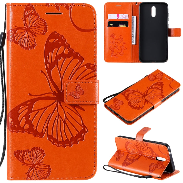 3D Butterflies Embossing Pattern Horizontal Flip Leather Case with Holder & Card Slot & Wallet – Card Slot, Flip, Leather, For OPPO Realme 6, For Nokia 1.3, For Nokia 2.3 For Nokia 2.3 Orange