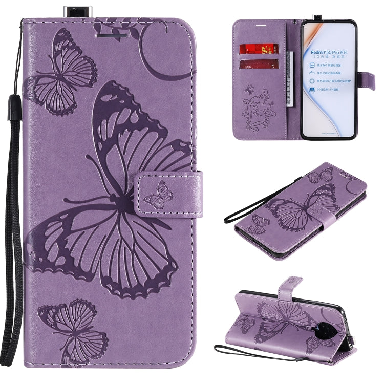 3D Butterflies Embossing Pattern Horizontal Flip Leather Case with Holder & Card Slot & Wallet – Card Slot, Flip, Leather, For Sony Xperia L4, For Sony Xperia 10 II, For Xiaomi Redmi K30 Pro For Xiaomi Redmi K30 Pro Purple
