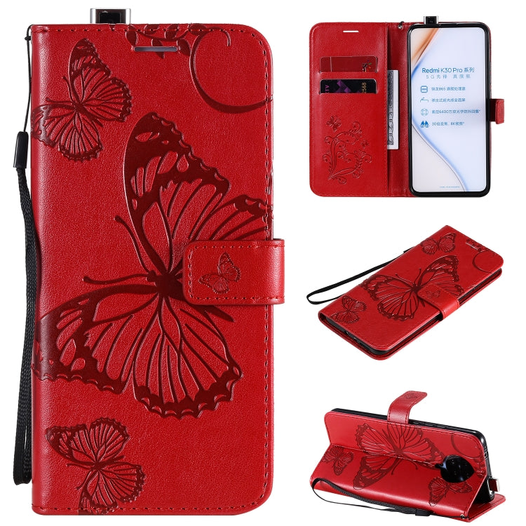 3D Butterflies Embossing Pattern Horizontal Flip Leather Case with Holder & Card Slot & Wallet – Card Slot, Flip, Leather, For Sony Xperia L4, For Sony Xperia 10 II, For Xiaomi Redmi K30 Pro For Xiaomi Redmi K30 Pro Red
