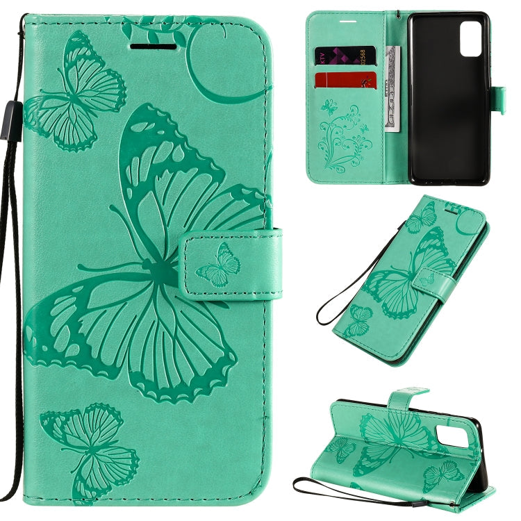 3D Butterflies Embossing Pattern Horizontal Flip Leather Case with Holder & Card Slot & Wallet, For Samsung Galaxy A41, For Samsung Galaxy A51 5G, For Samsung Galaxy A71 5G For Samsung Galaxy A41 Green