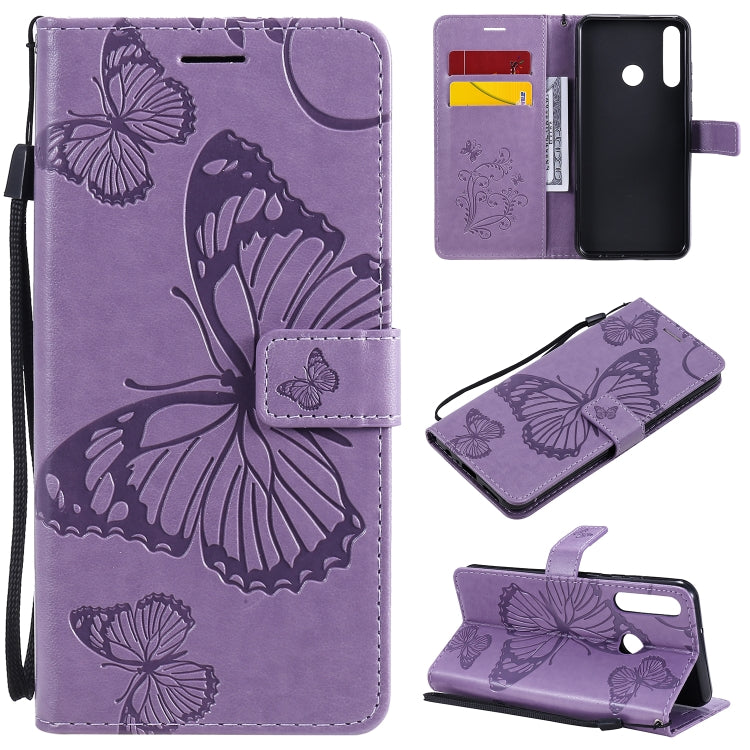 3D Butterflies Embossing Pattern Horizontal Flip Leather Case with Holder & Card Slot & Wallet – Card Slot, Flip, Leather, For Huawei Y6P, For Huawei Honor 9A, For Huawei Honor 30 Pro / 30 Pro Plus For Huawei Y6P Purple