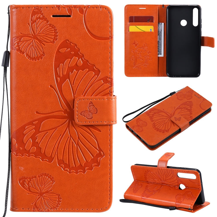 3D Butterflies Embossing Pattern Horizontal Flip Leather Case with Holder & Card Slot & Wallet – Card Slot, Flip, Leather, For Huawei Y6P, For Huawei Honor 9A, For Huawei Honor 30 Pro / 30 Pro Plus For Huawei Y6P Orange