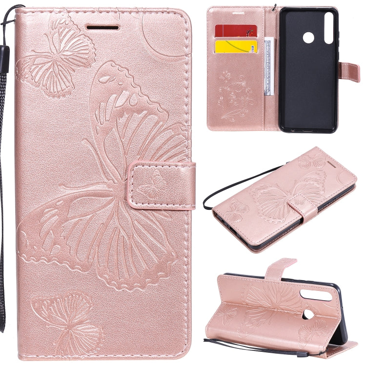 3D Butterflies Embossing Pattern Horizontal Flip Leather Case with Holder & Card Slot & Wallet – Card Slot, Flip, Leather, For Huawei Y6P, For Huawei Honor 9A, For Huawei Honor 30 Pro / 30 Pro Plus For Huawei Y6P Rose Gold