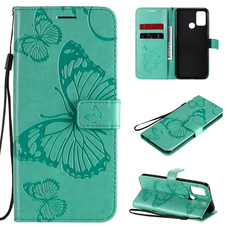 3D Butterflies Embossing Pattern Horizontal Flip Leather Case with Holder & Card Slot & Wallet – Card Slot, Flip, Leather, For Huawei Y6P, For Huawei Honor 9A, For Huawei Honor 30 Pro / 30 Pro Plus For Huawei Honor 9A Green