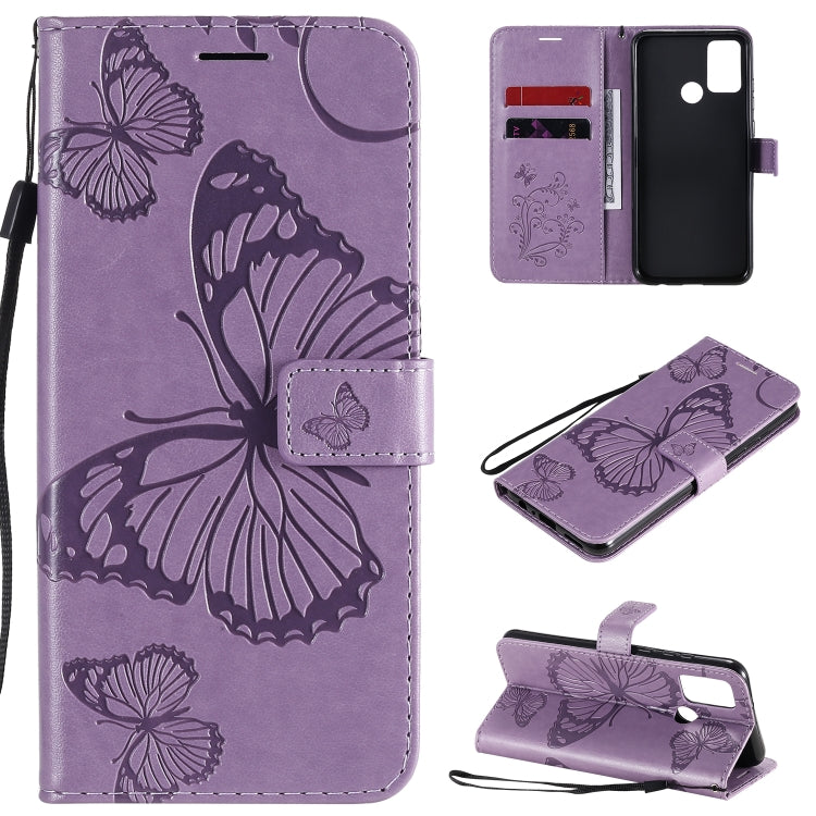3D Butterflies Embossing Pattern Horizontal Flip Leather Case with Holder & Card Slot & Wallet – Card Slot, Flip, Leather, For Huawei Y6P, For Huawei Honor 9A, For Huawei Honor 30 Pro / 30 Pro Plus For Huawei Honor 9A Purple
