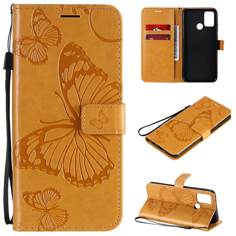 3D Butterflies Embossing Pattern Horizontal Flip Leather Case with Holder & Card Slot & Wallet – Card Slot, Flip, Leather, For Huawei Y6P, For Huawei Honor 9A, For Huawei Honor 30 Pro / 30 Pro Plus For Huawei Honor 9A Yellow