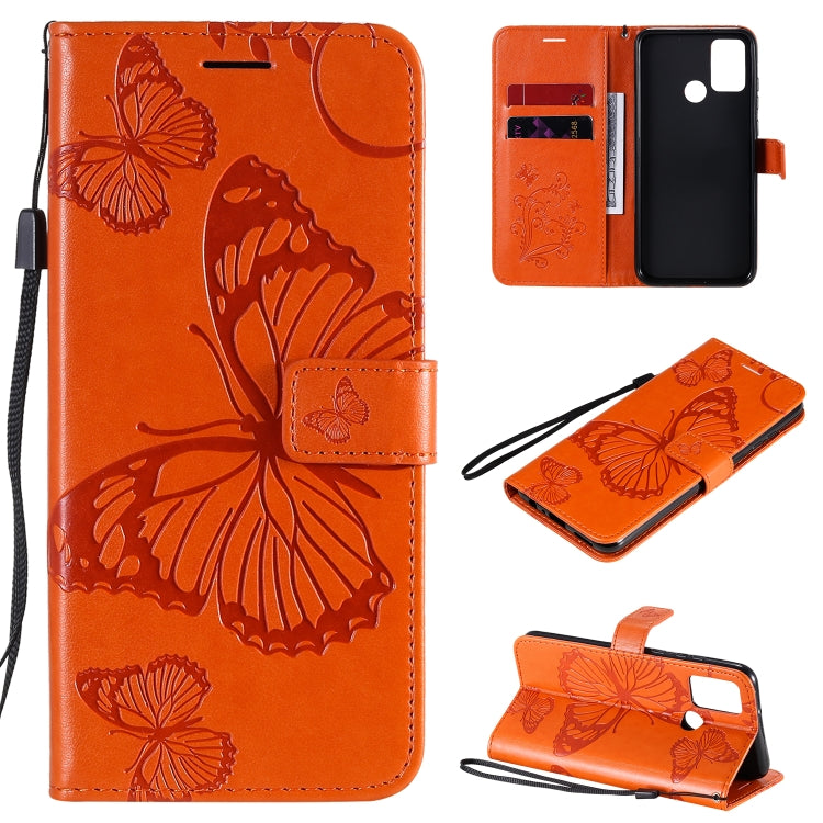 3D Butterflies Embossing Pattern Horizontal Flip Leather Case with Holder & Card Slot & Wallet – Card Slot, Flip, Leather, For Huawei Y6P, For Huawei Honor 9A, For Huawei Honor 30 Pro / 30 Pro Plus For Huawei Honor 9A Orange