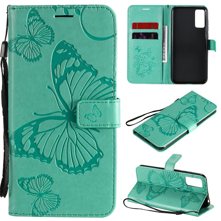 3D Butterflies Embossing Pattern Horizontal Flip Leather Case with Holder & Card Slot & Wallet – Card Slot, Flip, Leather, For Huawei Y6P, For Huawei Honor 9A, For Huawei Honor 30 Pro / 30 Pro Plus For Huawei Honor 30 Pro 30 Pro Plus Green