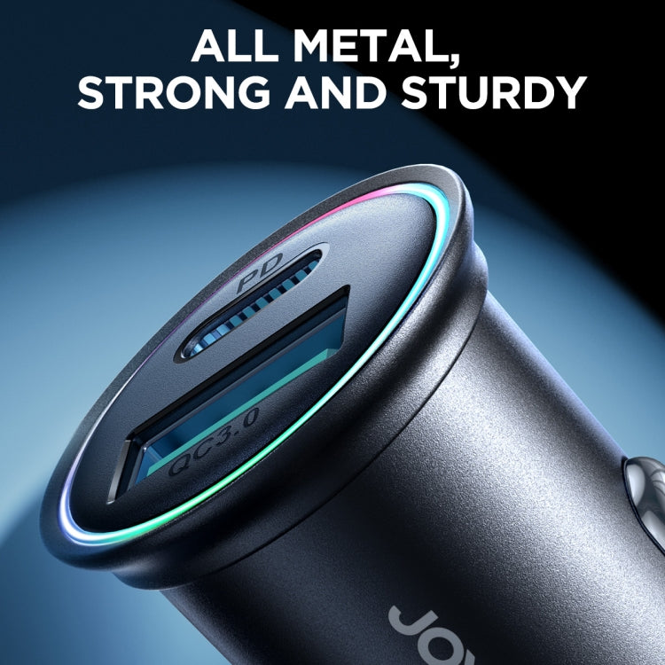 JOYROOM JR-CCN04 60W PD+QC3.0 Mini Metal Car Charger, JR-CCN04 – Fast Charging, Aluminum Alloy, TPU