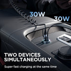 JOYROOM JR-CCN04 60W PD+QC3.0 Mini Metal Car Charger, JR-CCN04 – Fast Charging, Aluminum Alloy, TPU