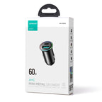 JOYROOM JR-CCN04 60W PD+QC3.0 Mini Metal Car Charger, JR-CCN04 – Fast Charging, Aluminum Alloy, TPU