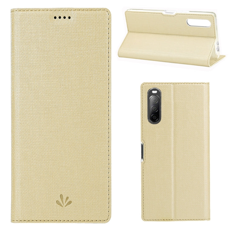 ViLi Shockproof TPU + PU Horizontal Flip Protective Case with Card Slot & Holder – Shockproof, Card Slot, Flip, For Sony Xperia L4, For Xiaomi Redmi Note 9 Pro / Note 9S For Sony Xperia L4 Gold