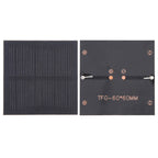 DIY Sun Power Battery Solar Panel Module Cell, 5V 0.3W 60mAh 60 x 60mm, 6V 0.2W 60mAh 70 x 25mm, 5V 0.25W 50mAh 80 x 30mm, 5V 0.3W 140mAh 84.5 x 84.5mm, 5V 3W 600mAh 190 x 110mm, 6V 3W 500mAh 169.5 x 116mm
