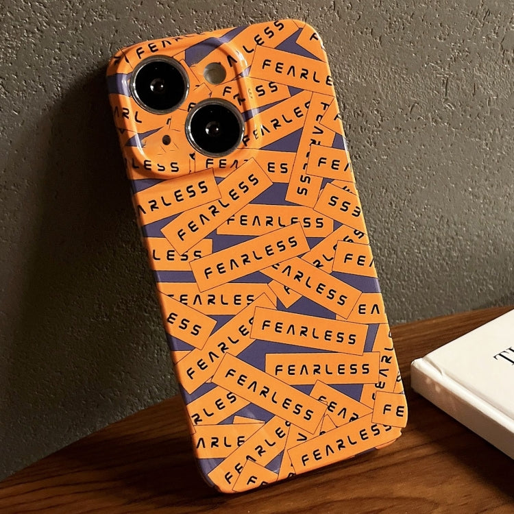 Painted Pattern Precise Hole PC Phone Case, For iPhone 14 Plus For iPhone 14 Plus Orange Label