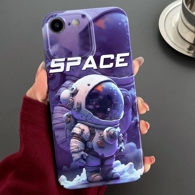Painted Pattern Precise Hole PC Phone Case – Durable Build, Easy to Use, For iPhone SE 2022 / 2020 / 8 / 7 For iPhone SE 2022 2020 8 7 Purple Astronaut