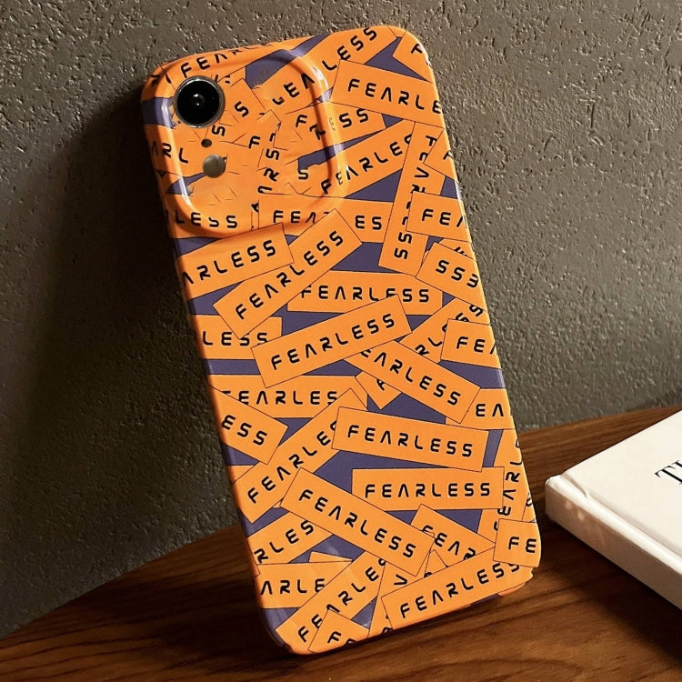 Painted Pattern Precise Hole PC Phone Case, For iPhone XR For iPhone XR Orange Label
