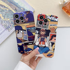 Painted Pattern Precise Hole PC Phone Case, For iPhone 15 Pro Max