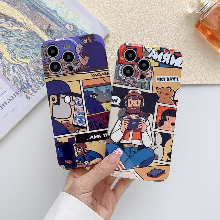 Painted Pattern Precise Hole PC Phone Case, For iPhone XR