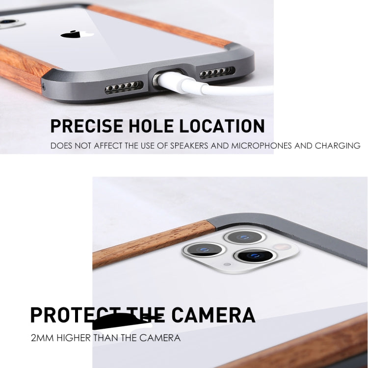 Metal + Wood Frame Protective Case, For iPhone 11, For iPhone 11 Pro,...